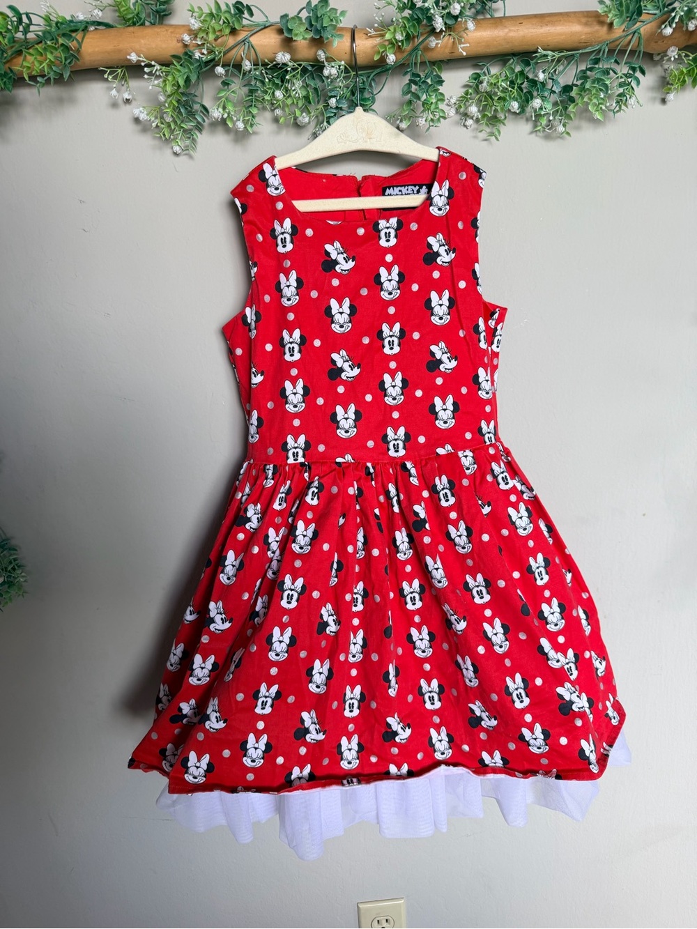 Disney Minnie Mouse Fit & Flare Dress 100% Cotton Girls Size 9/10